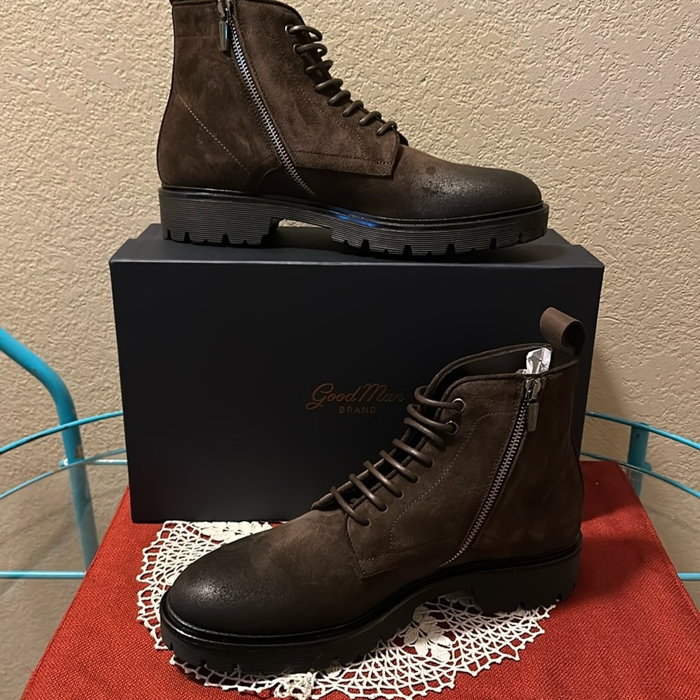 NWT Good Man Brand Modern City Boot. Italian leather and suede. Size 15.